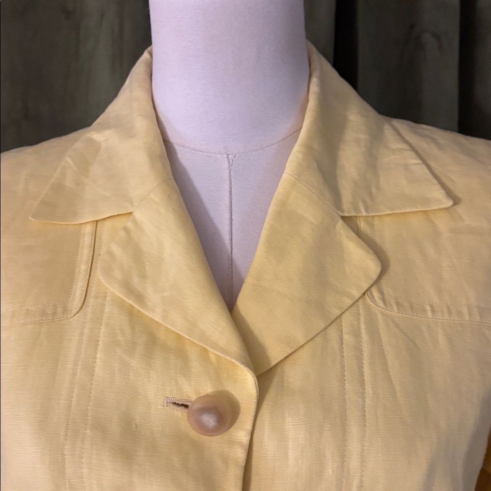 Hermes Light Yellow Blazer with Button Detail,S - Picture 3 of 12